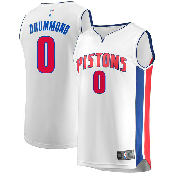Maillot nba Detroit Pistons Association Edition Homme Andre Drummond 0 Blanc